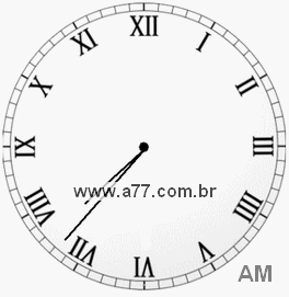 Relógio com Número Romano Marcando 7h37min