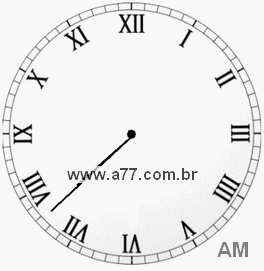 Relógio com Número Romano Marcando 7h38min