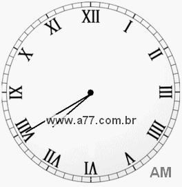 Relógio com Número Romano Marcando 7h40min