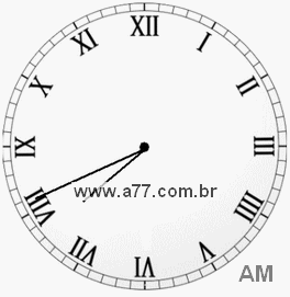 Relógio com Número Romano Marcando 7h41min