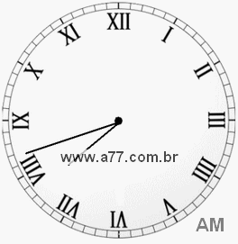 Relógio com Número Romano Marcando 7h42min