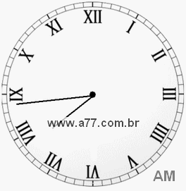 Relógio com Número Romano Marcando 7h44min