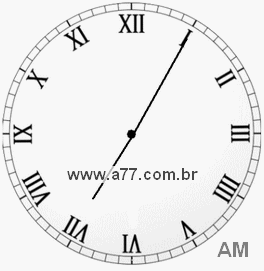 Relógio com Número Romano Marcando 7h5min