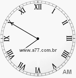 Relógio com Número Romano Marcando 7h50min