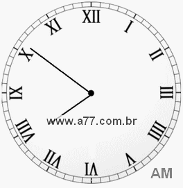 Relógio com Número Romano Marcando 7h51min