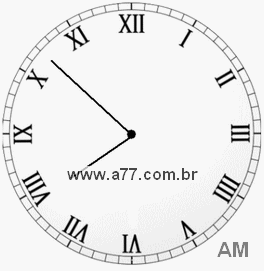 Relógio com Número Romano Marcando 7h52min