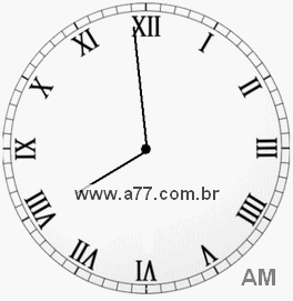 Relógio com Número Romano Marcando 7h59min