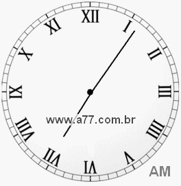 Relógio com Número Romano Marcando 7h6min