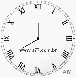 Relógio com Número Romano Marcando 8h0min