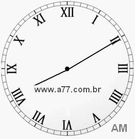 Relógio com Número Romano Marcando 8h10min