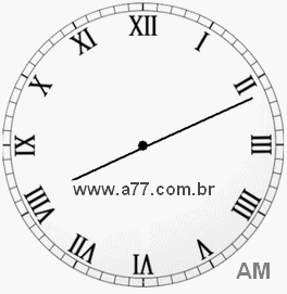 Relógio com Número Romano Marcando 8h11min