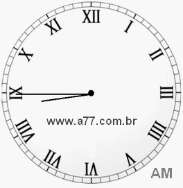 Relógio com Número Romano Marcando 8h45min