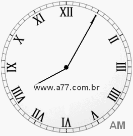 Relógio com Número Romano Marcando 8h5min