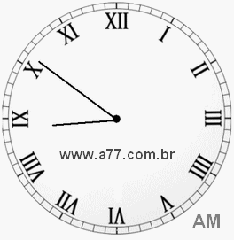 Relógio com Número Romano Marcando 8h51min