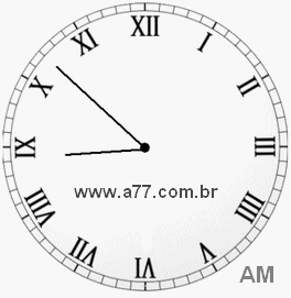 Relógio com Número Romano Marcando 8h52min