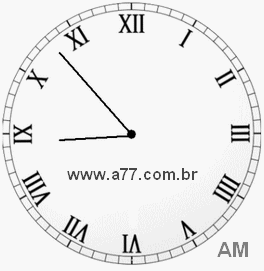 Relógio com Número Romano Marcando 8h53min