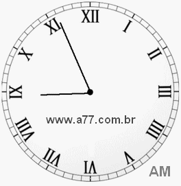 Relógio com Número Romano Marcando 8h56min