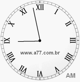 Relógio com Número Romano Marcando 8h58min