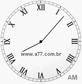 Relógio com Número Romano Marcando 8h7min