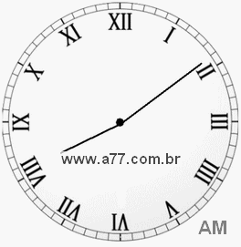 Relógio com Número Romano Marcando 8h9min