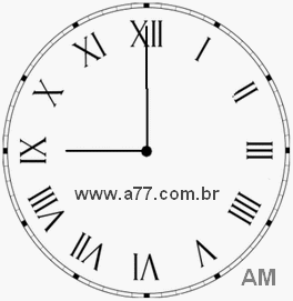 Relógio com Número Romano Marcando 9h0min