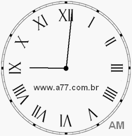 Relógio com Número Romano Marcando 9h1min