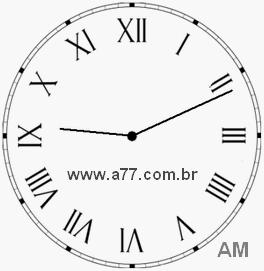 Relógio com Número Romano Marcando 9h11min