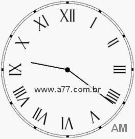 Relógio com Número Romano Marcando 9h21min