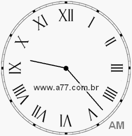 Relógio com Número Romano Marcando 9h23min