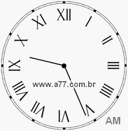 Relógio com Número Romano Marcando 9h26min