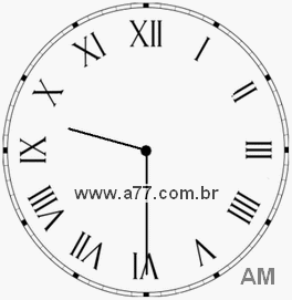 Relógio com Número Romano Marcando 9h30min