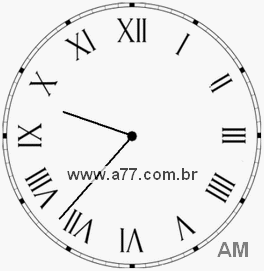 Relógio com Número Romano Marcando 9h37min