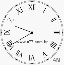 Relógio com Número Romano Marcando 9h40min