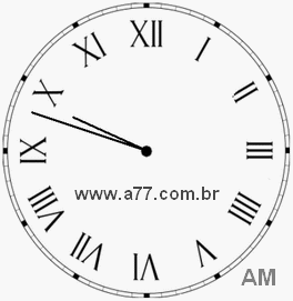 Relógio com Número Romano Marcando 9h48min