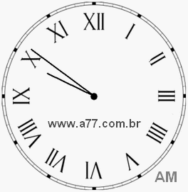 Relógio com Número Romano Marcando 9h51min