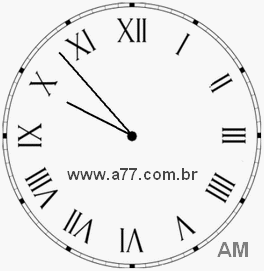Relógio com Número Romano Marcando 9h53min