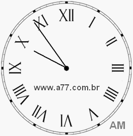 Relógio com Número Romano Marcando 9h54min