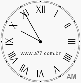 Relógio com Número Romano Marcando 9h55min