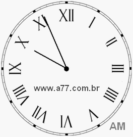 Relógio com Número Romano Marcando 9h56min