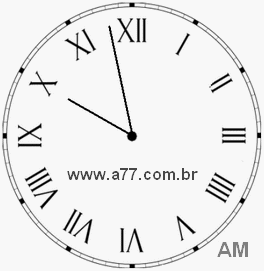 Relógio com Número Romano Marcando 9h58min