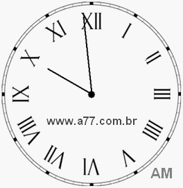 Relógio com Número Romano Marcando 9h59min