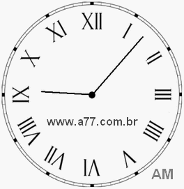 Relógio com Número Romano Marcando 9h7min