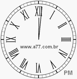 Relógio com Número Romano Marcando 12h1min