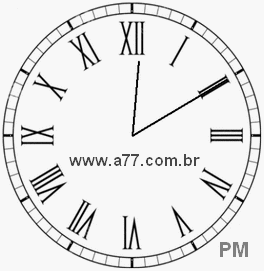 Relógio com Número Romano Marcando 12h10min