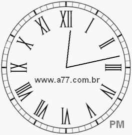 Relógio com Número Romano Marcando 12h13min