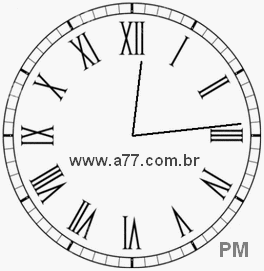 Relógio com Número Romano Marcando 12h14min
