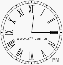 Relógio com Número Romano Marcando 12h15min