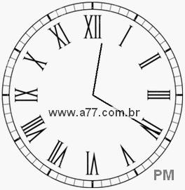 Relógio com Número Romano Marcando 12h20min