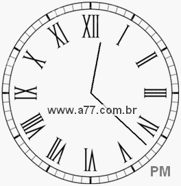 Relógio com Número Romano Marcando 12h22min