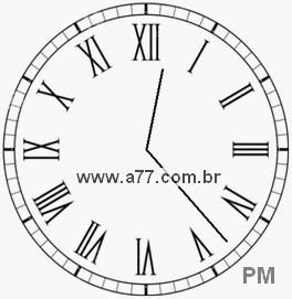 Relógio com Número Romano Marcando 12h23min